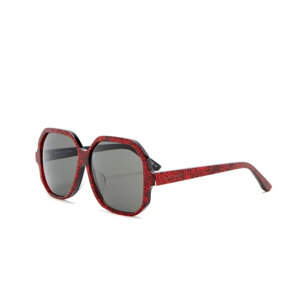 SAINT LAURENT Oversized Square Glitter Sunglasses